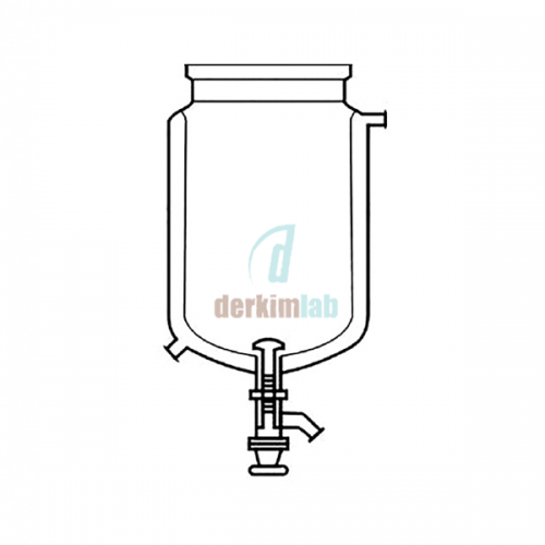 Silindirik reaksiyon kabı, ceketli alttan tahliyeli, dalgakıranlı 1000 ml Hacim , 100 Flanş Ölçüsü DN