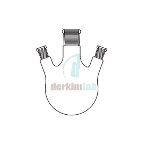 Balon, Üç boyunlu , (45? Açılı Boyun) 4000 ml Hacim, NS : 45/40