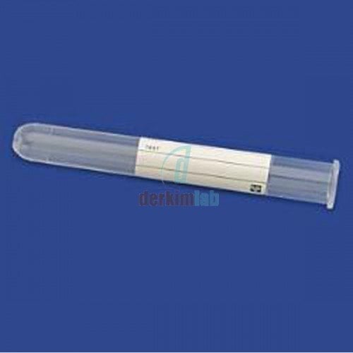 Plastik Test Tüpü, Dibi Yuvarlak, Hacim 5 ml, PP, 12X92 mm, Etiketli, 600 Ad.