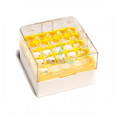 Rack 1,2-2 mlCryo Tüp Için, 25 Gözlü, Sari, Yeni Alti Beyaz (-Bsm58025B/G-)