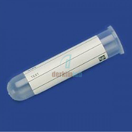Plastik Test Tüpü, Dibi Yuvarlak, Hacim 3 ml, Ps, 12X56 mm, Etiketli, 500 Ad.