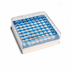 Rack 1,2-2 mlCryo Tüp için, Serigrafi, 81 Gözlü, Mavi Yeni Altı Beyaz (-Bsm58061B/Az-)
