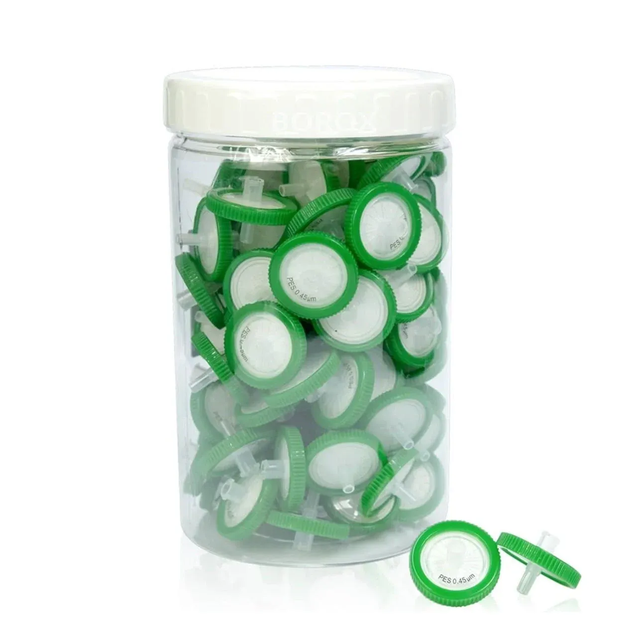 Polietersülfon Şırınga Filtre - Non Steril 0.45µm - PES Syringe Filter - Yeşil - 100 Adet