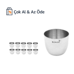 Paslanmaz Çelik Kroze 40ml – Yüksek Sıcaklık ve Kimyasal Dayanımlı 10ad/pk  Çok AL & Az Öde